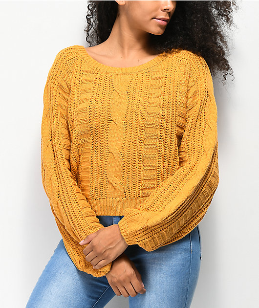 gold crop sweater
