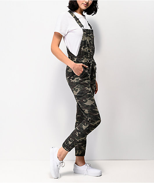 Almost Famous Camo Cargo Jogger Overalls