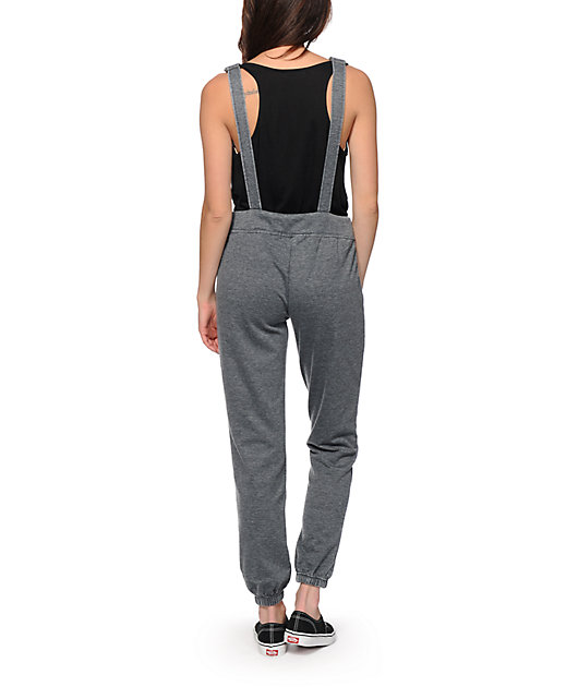 Almost Famous Charcoal Overall Jogger Pants