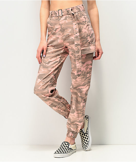 womens pink camo cargo pants