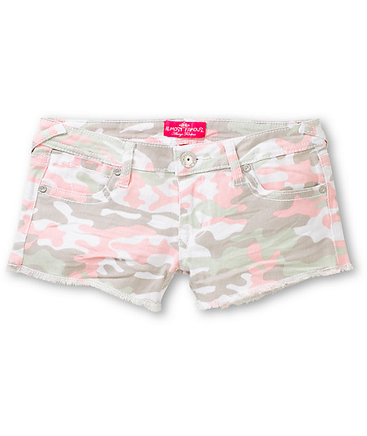 pink cut off shorts