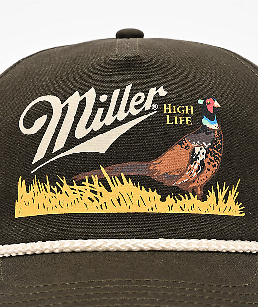 American Needle x Miller Genuine Draft Pheasant Army Green Snapback Hat