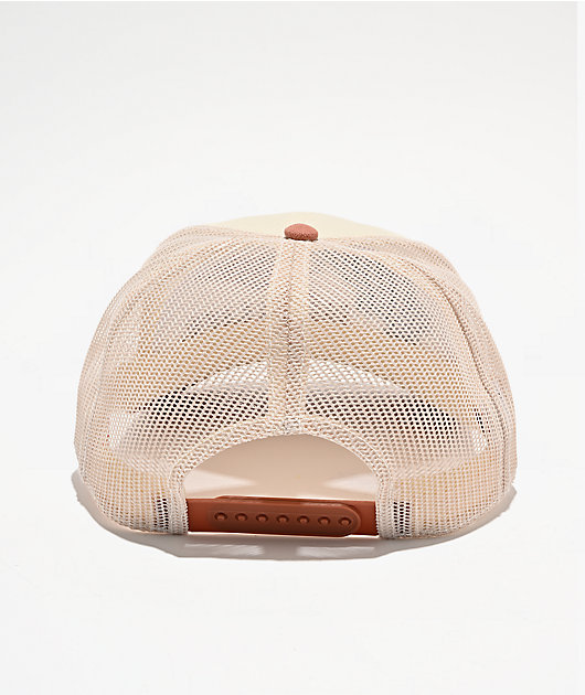 American Needle x Miller Remington Bass Beige & Red Trucker Hat