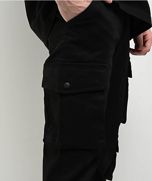 American Stitch Black Flare Cargo Pants
