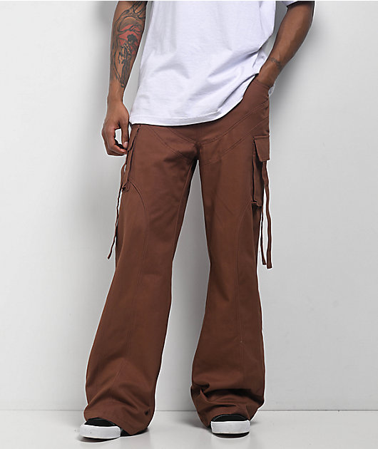 パンツ 90s brown wide cargo pants American Stitch Brown Wide Cargo Pants | Zumiez