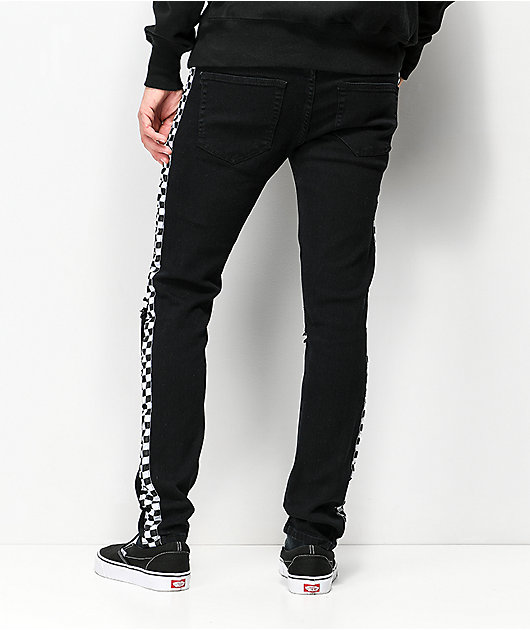 black checkered jeans