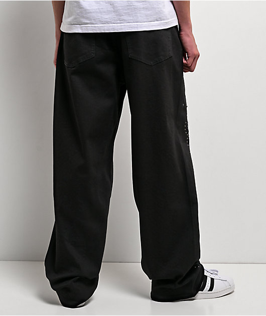 American Stitch Flame Studded Black Jeans