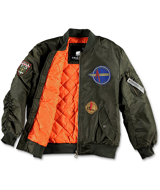 american stitch patches bomber jacket