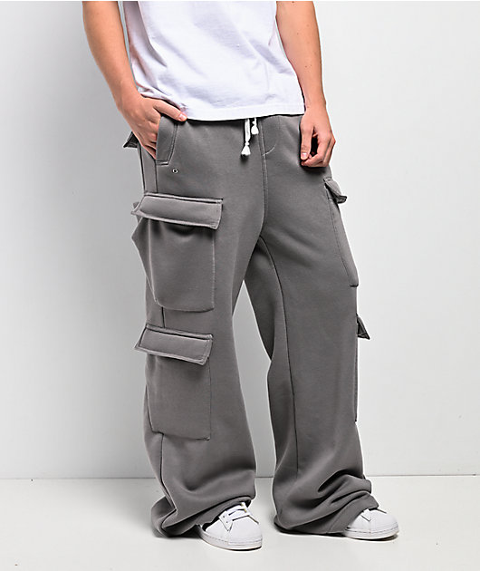 American Stitch Grey Cargo Loose Fit Sweatpants | Zumiez