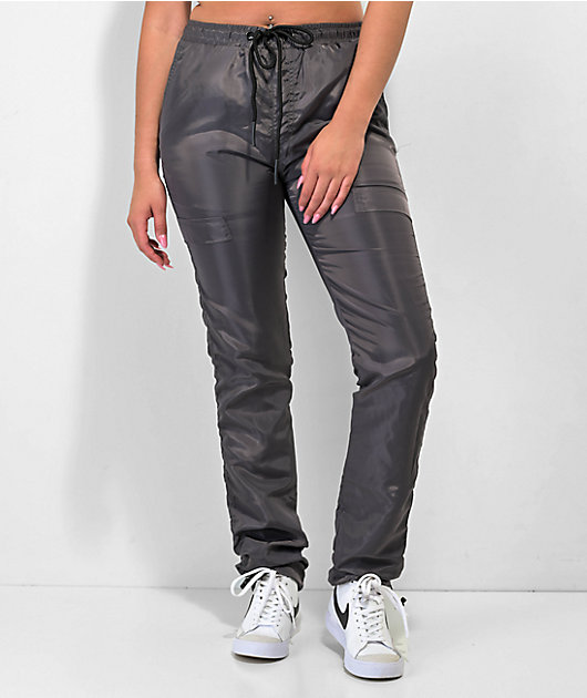 American Stitch Grey Satin Jogger Pants