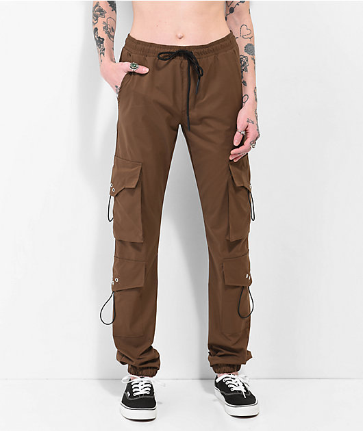 American Stitch Multi Pocket Brown Jogger Pants 