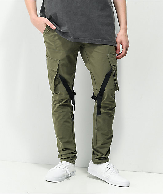 American Stitch Olive Strap Nylon Cargo Pants | Zumiez