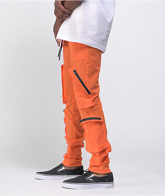 American Stitch Orange Nylon Cargo Pants