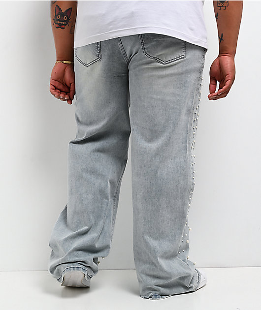 American Stitch Pearl Light Blue Wash Baggy Jeans | Zumiez
