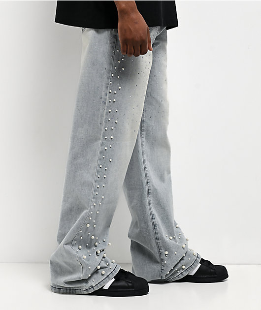 American Stitch Pearl Light Blue Wash Baggy Jeans | Zumiez