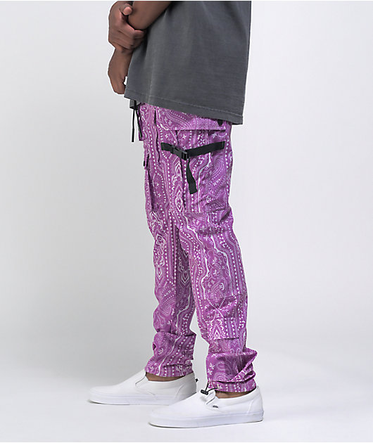 American Stitch Purple Paisley Cargo Pants