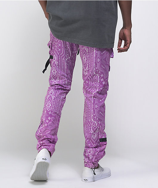 American Stitch Purple Paisley Cargo Pants