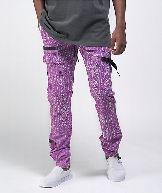 American Stitch Purple Paisley Cargo Pants