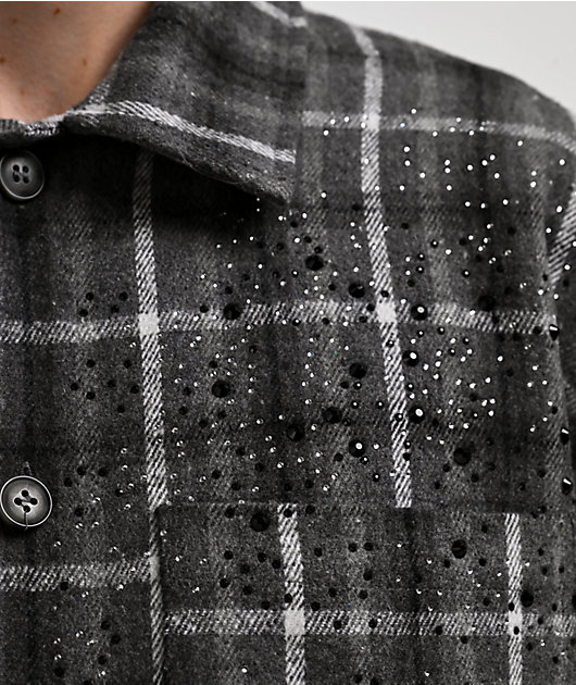 American Stitch Rhinestone Grey Flannel T-Shirt