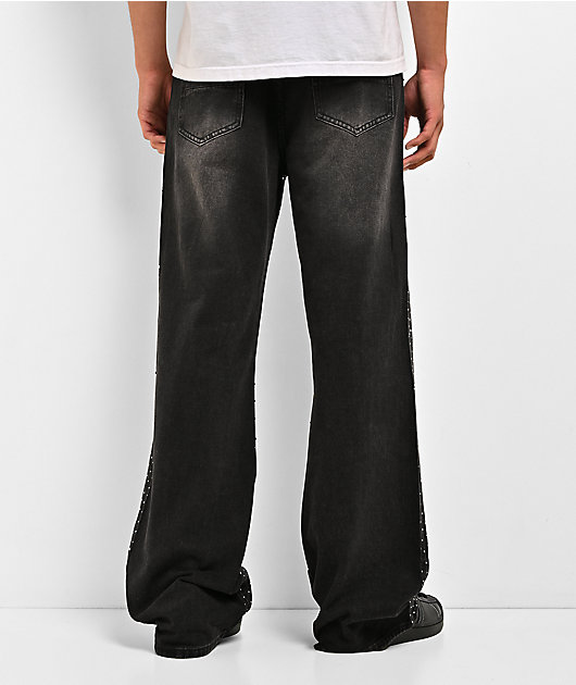 American Stitch Scattered Rhinestone Black Wash Jeans