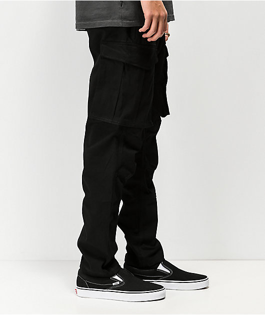 black slim cargo pants