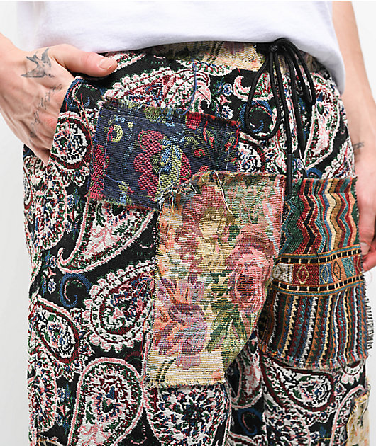 American Stitch Tapestry Multi & Red Cargo Pants