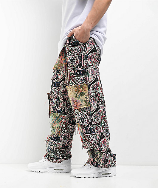 American Stitch Tapestry Multi & Red Cargo Pants