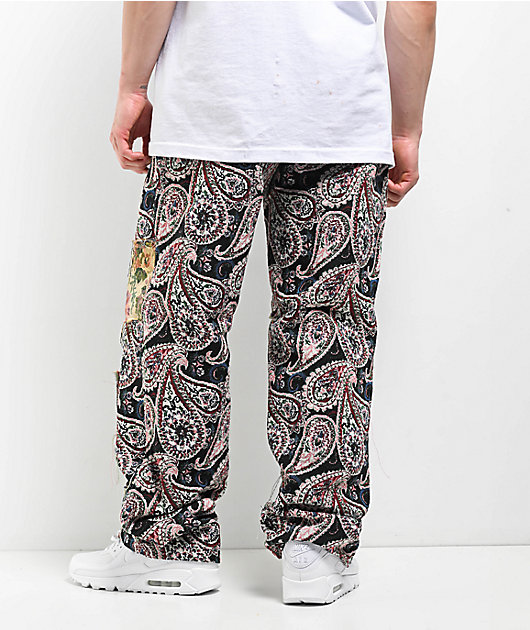 American Stitch Tapestry Multi & Red Cargo Pants