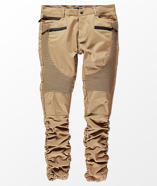 khaki joggers with belt loops