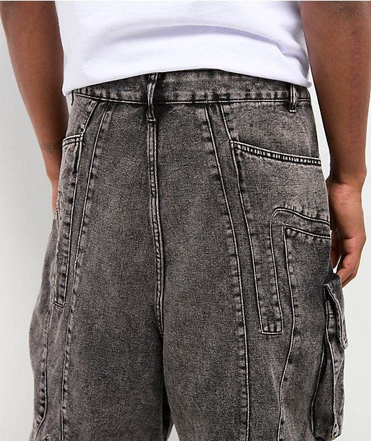 American Stitch Zig Zag Black Wash Cargo Shorts | Zumiez