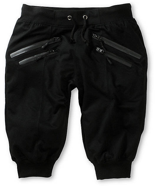 jogger shorts with zip pockets