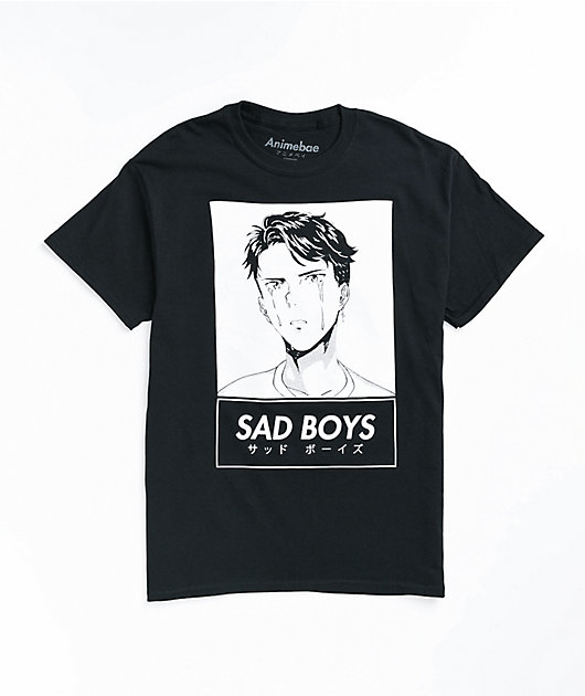 Animebae Sad Boys Lone Black T-Shirt