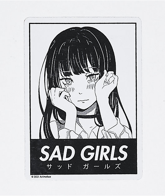 Animebae Sad Girls Choker Sticker