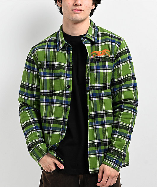 Green flannel jacket men's hotsell