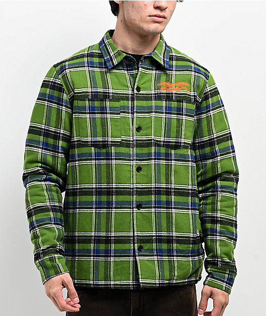 Anti-Hero Eagle Green Flannel Shirt Jacket | Zumiez