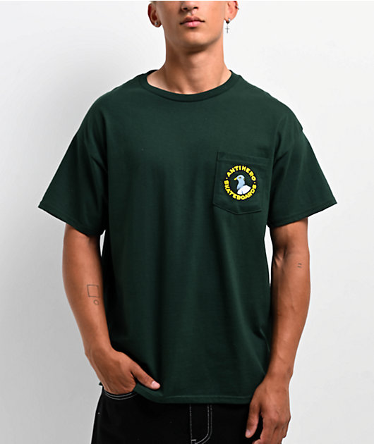 Anti-Hero Pigeon Round Green Pocket T-Shirt