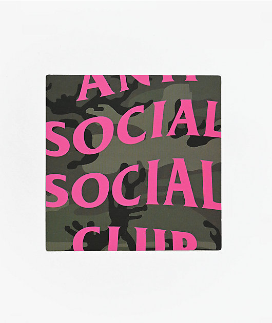 Anti Social Social Club Camo & Pink Sticker