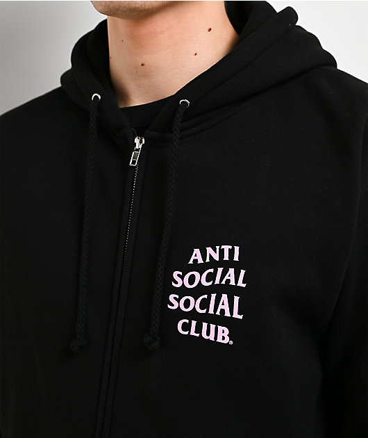 Anti Social Social Club Mind Games Black & Pink Zip Hoodie