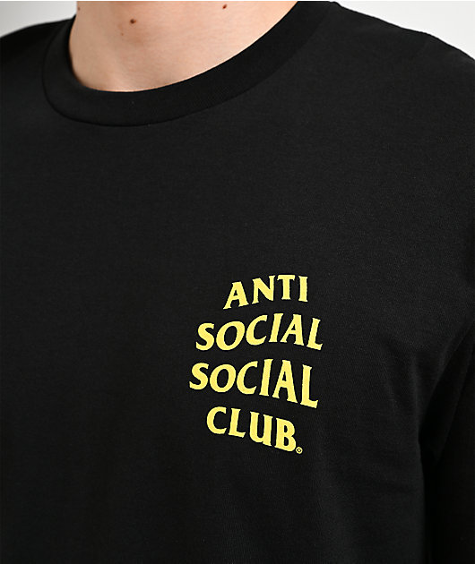Anti Social Social Club Mind Games Black & Yellow Long Sleeve T-Shirt