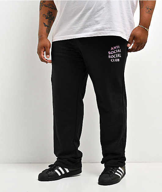 Anti Social Social Club Mind Games Black & Pink Sweatpants | Zumiez