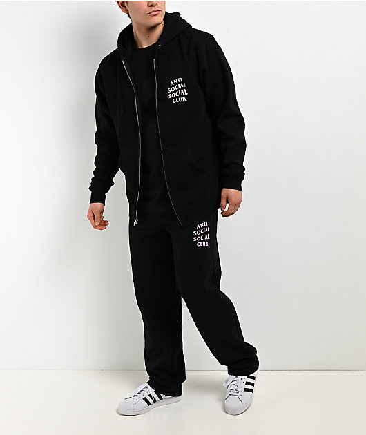 Anti Social Social Club Mind Games Black & Pink Sweatpants | Zumiez