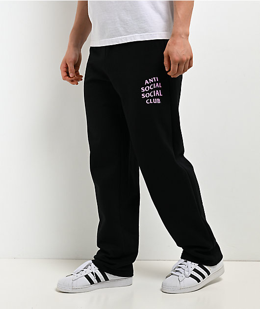 パーカー ARGUE - argue AMERICAN  DRY SILKY SWEAT PANTS Anti Social Social Club Mind Games Black & Pink Sweatpants | Zumiez