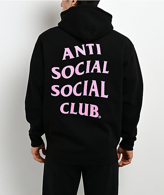 Anti Social Social Club Mind Games Black & Pink Zip Hoodie | Zumiez