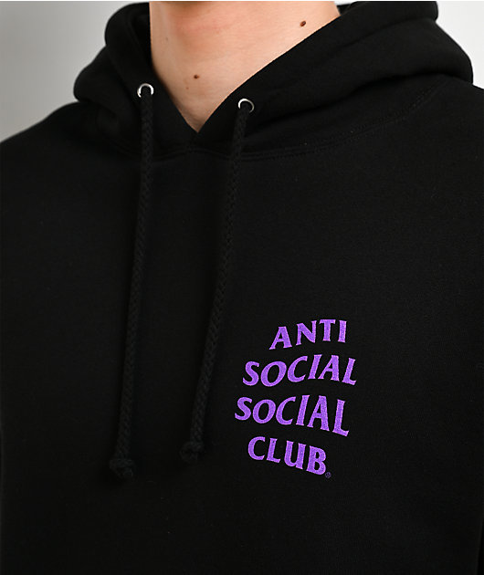 Anti Social Social Club Mind Games Black & Purple Hoodie | Zumiez