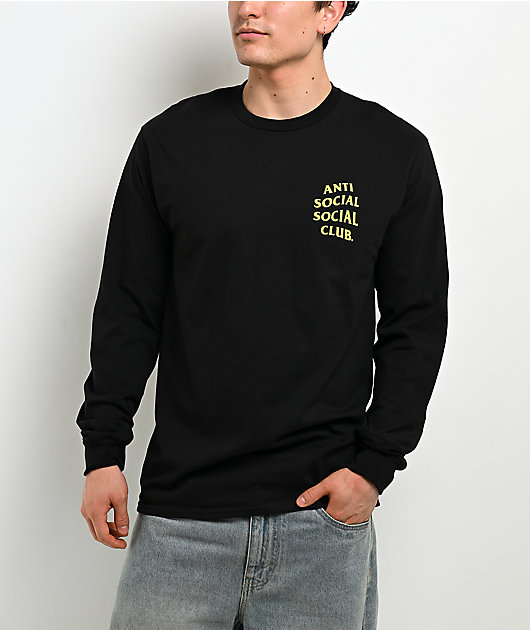 Anti Social Social Club Mind Games Black & Yellow Long Sleeve T