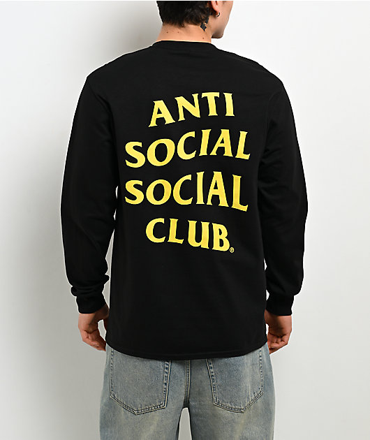 Anti Social Social Club Mind Games Black & Yellow Long Sleeve T