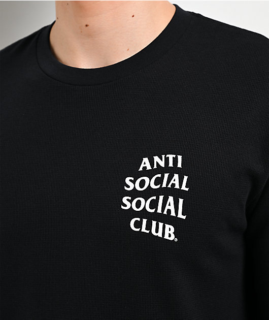 Anti Social Social Club Mind Games Black Thermal Long Sleeve T-Shirt