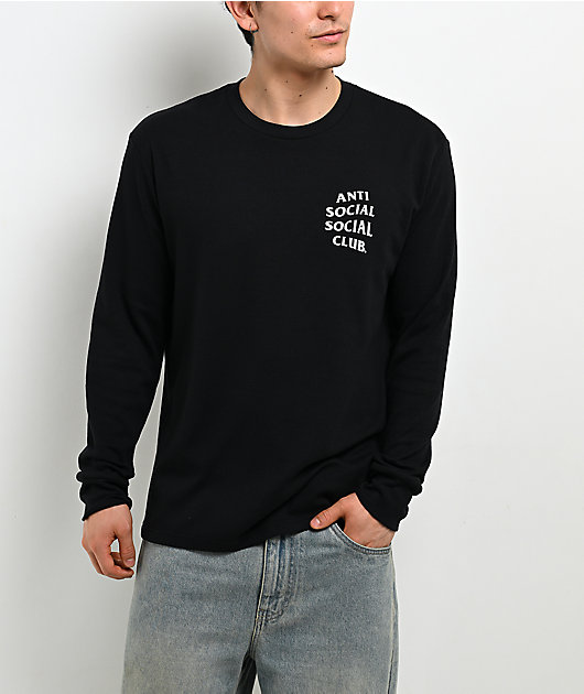 Anti Social Social Club Mind Games Black Thermal Long Sleeve T-Shirt