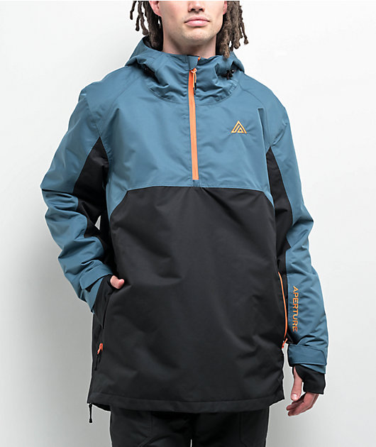 Aperture Atlas Turquoise Aqua & Black 10K Anorak Snowboard Jacket