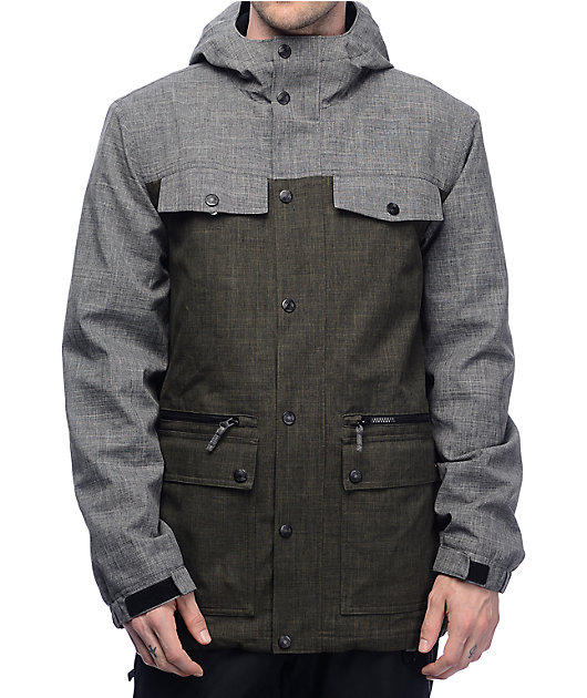 dark green snowboard jacket